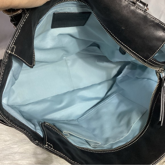 Coach Leather Soho Pleated Gallery Lg Black Tote Bag F14673 Shoulder - Picture 10 of 12